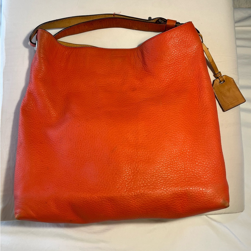 REED KRAKOFF Burnt Orange Hobo Bag Pebbled soft leather purse shoulder